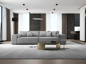 Canapea extensibilă dumonde cu ladă de depozitare si sezut confortabil din spuma high-density, Marbela Enjoy Grey XXL 295x100 cm