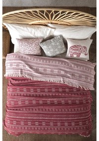 Cuvertură roșie din bumbac pentru pat dublu 220x240 cm Ikona - Mijolnir