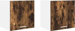 vidaXL Dulap suspendat 2 pcs Stejar afumat și alb 40 x 31 x 40 cm