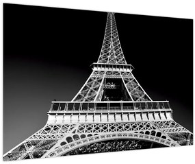 Tablou - Turnul Eiffel, alb-negru (90x60 cm)