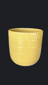 Ghiveci Flori Ocru Linii HOME (Diamentru 13 cm Inaltime 13 cm) masca ceramica