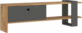 Comoda TV OVA, stejar/gri antracit, PAL melaminat, 120x25x37 cm