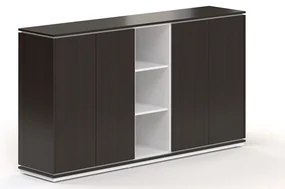 Dulap mediu Creator 202,2 x 44,5 x 115,5 cm, alb / wenge