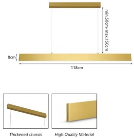 Lustră LED dimabilă pe cablu Brilagi SLIMLINE LED/40W/230V 3000-6000K auriu + telecomandă
