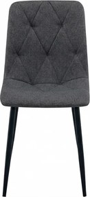 Scaun gri inchis LIBRA STONE GREY cu picioare negre