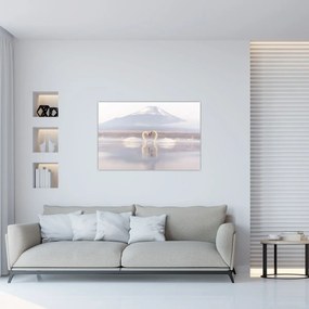 Tablou - Lebede îndrăgostite (90x60 cm)