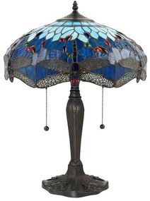 Endon 64089 - Lampă de masă Tiffany DRAGONFLY, 2xE27/60W/230V, Ø 41 cm