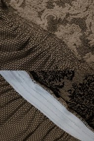 Set 6 huse elastice pentru scaune, cu volanas, model Jacquard Cappuccino