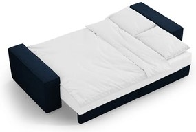 Canapea albastru-închis extensibilă cu tapițerie din țesătură bouclé 247 cm Jodie – Micadoni Home