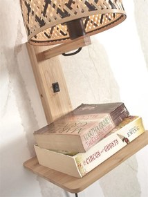 Aplica de perete eco din bambus cu polita Java shelf nat/18x15, bl/nat