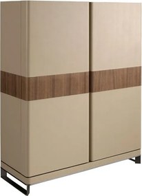 Bufet, Bar design LUX furnir de nuc si piele High sideboard