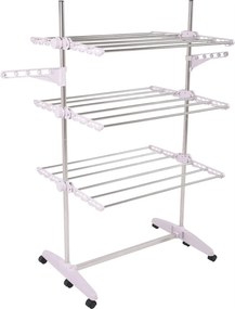 Uscator haine DENAL, alb/crom, metal/plastic, 88x66x147 cm