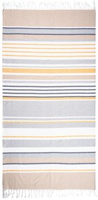Prosop Fouta Stripes yellow cu franjuri, 90 x 170 cm
