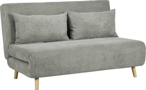 HOMCOM Canapea Extensibila cu 2 Locuri, Gri | Aosom Romania