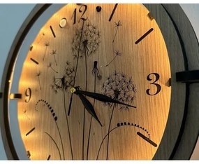 Li-Go 23688/DUB2 - Ceas LED cu senzor de mișcare, alimentare 1xAA, Ø 32 cm, stejar