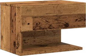 vidaXL Noptieră montată pe perete, lemn învechit