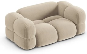Canapea bej cu tapițerie din catifea 180 cm Loretto – Cosmopolitan Design