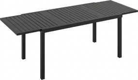 Outsunny Masă de Grădină Extensibilă pentru 6-8 Persoane, Aluminiu cu Blat cu Lamele, Negru | Aosom Romania
