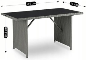 JAKS Mobilier ratan gri Colorado