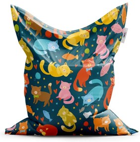 Sac de șezut Classic pisici cu peștișori - pentru copii, colorat