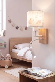 Brilagi - Lampă LED flexibilă BOBO WOOD 1xE27/25W/230V + LED/3W stejar/alb/crem./regal.