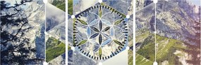 Tablou - Model geometric (cu ceas) (90x30 cm)