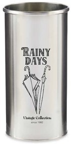 Suport pentru umbrele decorativ Desen personalizat Rainy Days Metal Argintiu 44 cm