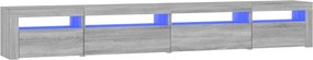 vidaXL Comodă TV cu lumini LED, gri sonoma, 270x35x40 cm