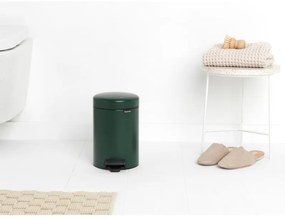 Cos de gunoi cu pedala Brabantia NewIcon 1003196, 3 L, Inchidere lina, Baza antiderapanta, Verde inchis