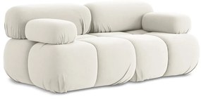 Canapea modulară albă cu tapițerie din catifea 190 cm Lokua – Makamii