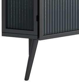 Dulap colțar cu ușă din sticlă, Negru | Aosom Romania