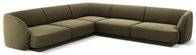 Coltar modular Miley cu tapiterie din catifea, verde