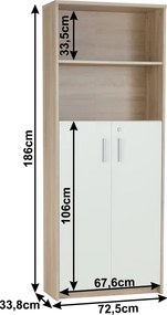Etajeră cu poliţe, stejar sonoma/alb, JOHAN 2 NEW 10