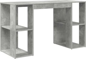 vidaXL Birou cu raft Gri din beton 130 x 50.5 x 75 cm Lemn compozit