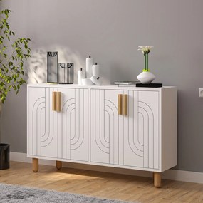 Consola, Hanah Home, Rodney, 120x73.6x29.6 cm, Alb