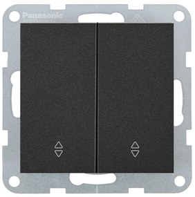 Intrerupator dublu cap scara 10A, IP20, Negru, Panasonic Karre Plus 55
