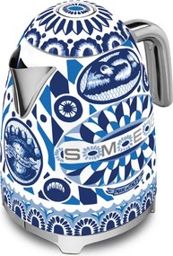 Cana electrica SMEG Dolce & Gabbana KLF03DGBEU, 2400 W, 1,7 l, Baza rotativa la 360°, Finisaj lucios, Albastru mediteranean
