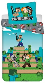 Lenjerie de pat pentru copii din bumbac pentru pat de o persoană 140x200 cm Minecraft "We got this" – Jerry Fabrics
