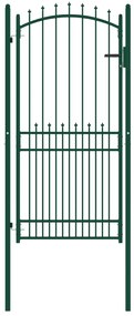 vidaXL Poartă de gard cu țepușe, verde, 100x200 cm, oțel