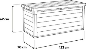 Denali duotech ladă de plastic pentru grădină 380 L gri-maroniu