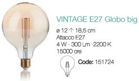 Bec LED VINTAGE E27 4W GLOBO BIG 151724