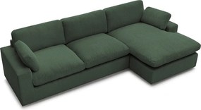 Colțar verde cu tapițerie din catifea reiată Belair – Bobochic Paris