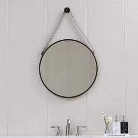 Oglinda rotunda Inter Ceramic Ablena 60 cm cu rama finisaj negru mat
