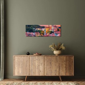 Tablou - Český Krumlov (cu ceas) (90x30 cm)