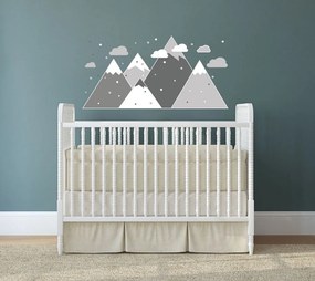 Autocolant de perete gri modern Munții Scandinavi 100 x 50 cm