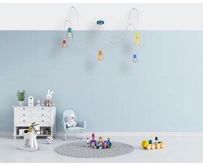 Lustră pe cablu TUBE 5xE27/20W/230V