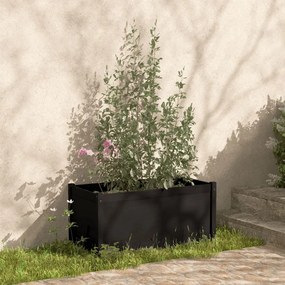 Jardiniera de gradina, negru, 100x50x50 cm, lemn masiv de pin 1, Negru