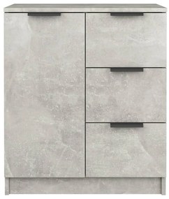 Servante, 2 buc., gri beton, 60x30x70 cm, lemn prelucrat 2, Gri beton