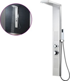 vidaXL Sistem panel de duș, pătrat, oțel inoxidabil