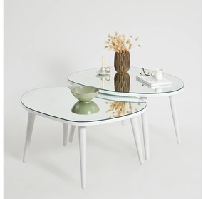 Set 2 buc măsuțe de cafea Gustavo (Alb). Promo -20%. 1088421